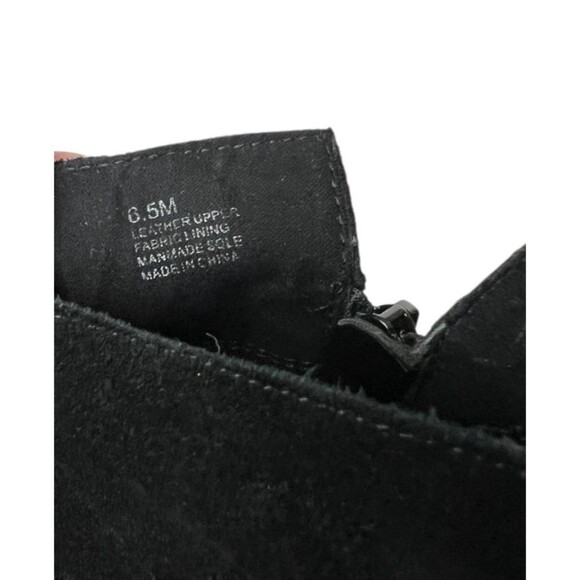 Gianni Bini Fringed Black Suede Ankle Booties Size 6.5 Western Boho Cowgirl - Picture 8 of 11